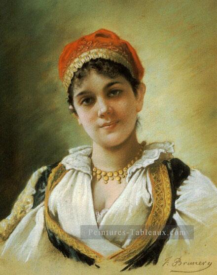 Une fille de Woodland Maiden Émile Vernon Peintures à l'huile